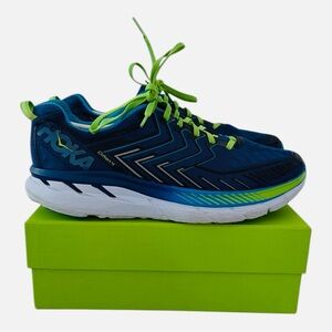Hoka One One Clifton 4 Blue Jasmine Green Athletic Shoes